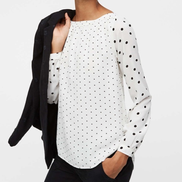 LOFT Tops - LOFT Mixed Polka Dot Blouse